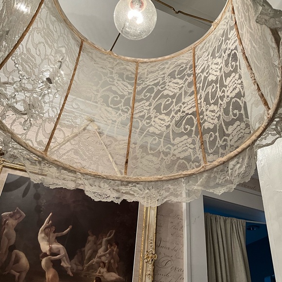 Shabby Chic Style Lace hanging Pendant Light - Picture 4 of 7